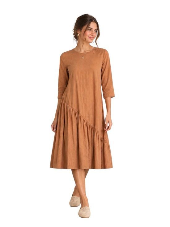 The Lines In Between Dresses & Skirts - The Lines In Between Copper Asymmetrical Knee Length Dress Women’s XS Boho